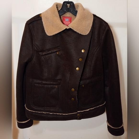 Women's Brown Two-Tone Winter Coat- Small/Medium - Picture 1 of 8